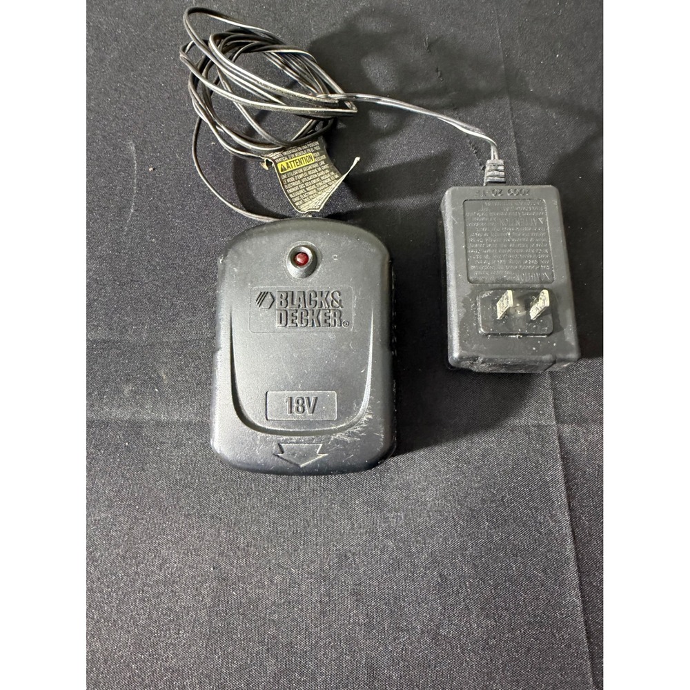 Black & Decker Battery Charger 18V Black Excellent Cordless Tool Power Supply